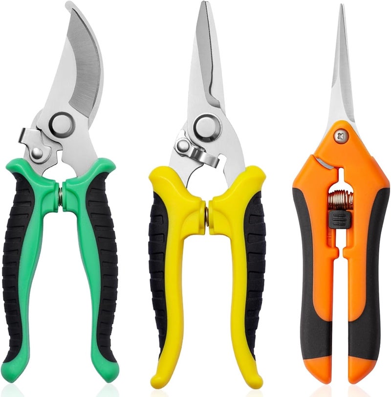 Drametic+ Garden Pruning Shears 3 Pack Gardening Shears Garden Scissors Stainless Steel Plant Flower Scissors Clippers Pruning Shears tijeras de jardinería - Image 1